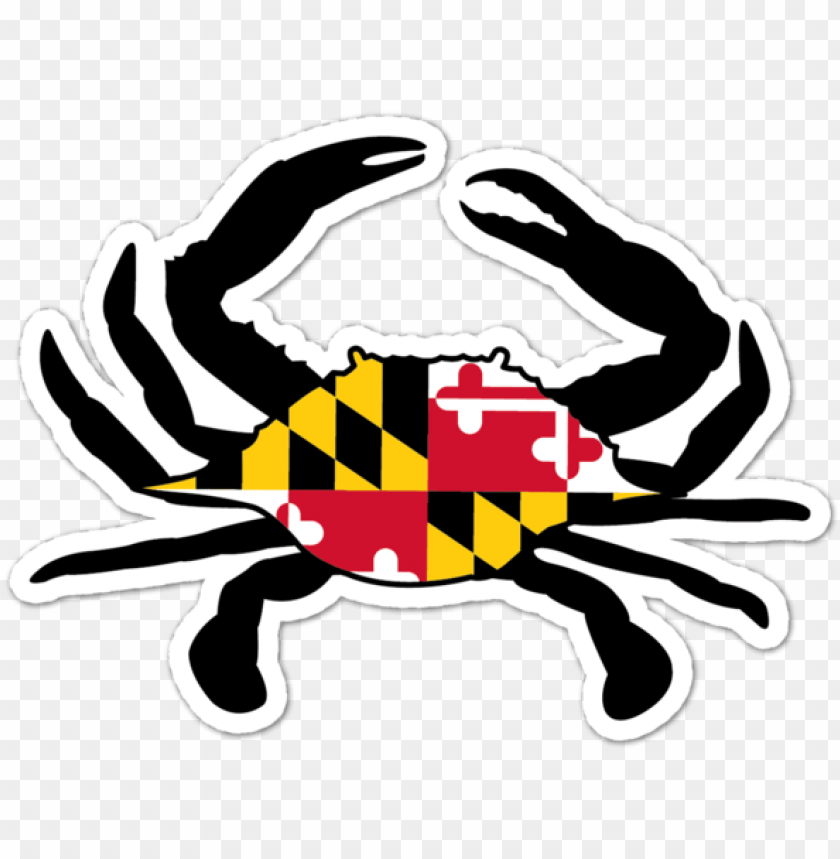 Maryland Crab Flag  Outline Sticker - Maryland Flag Crab Transparent PNG Transparent With Clear Background ID 443936