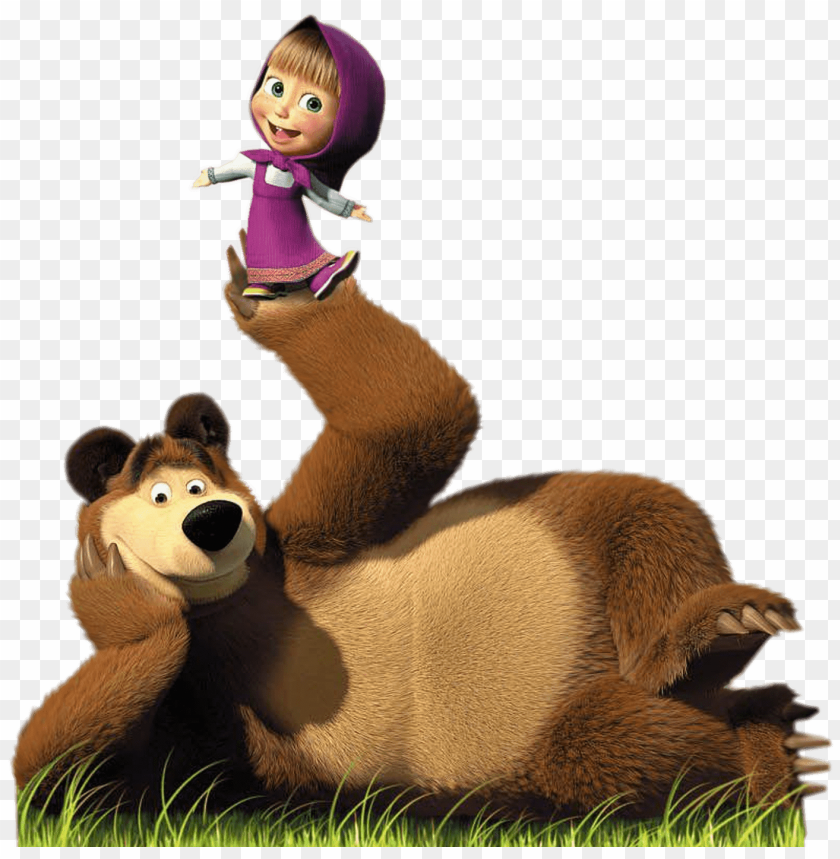 Download masha doing balancing act on bear's paw clipart png photo | TOPpng