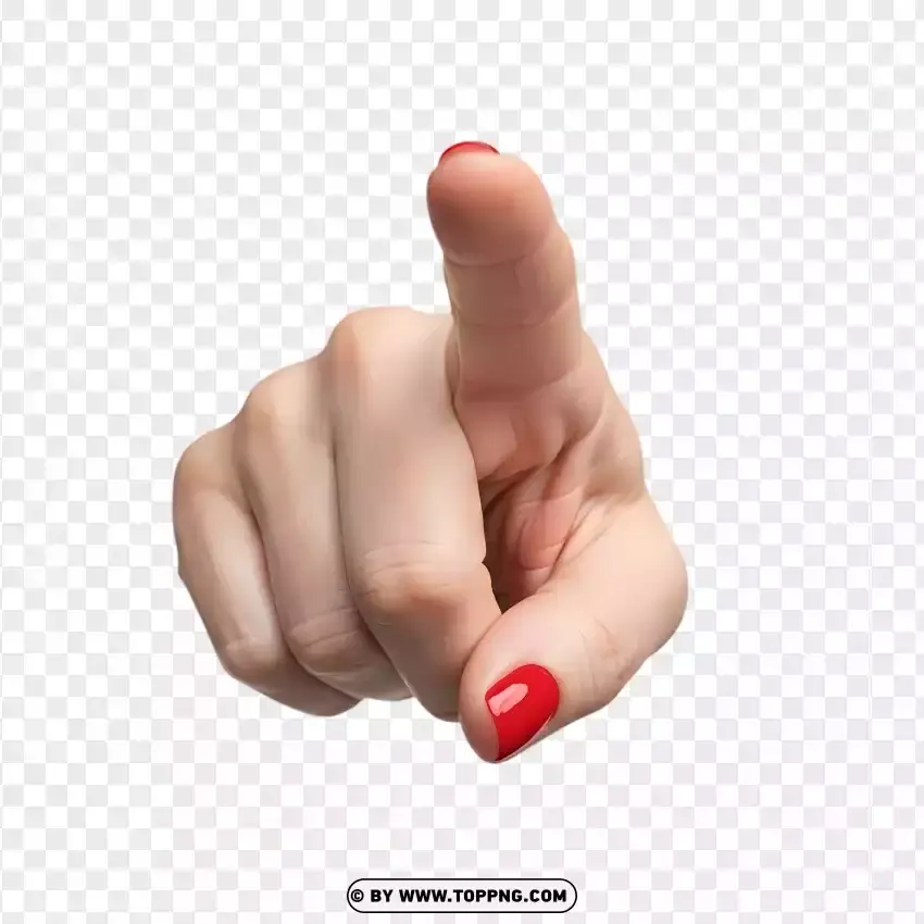 Mature Female Hand Pointing Forward On White PNG Transparent Background