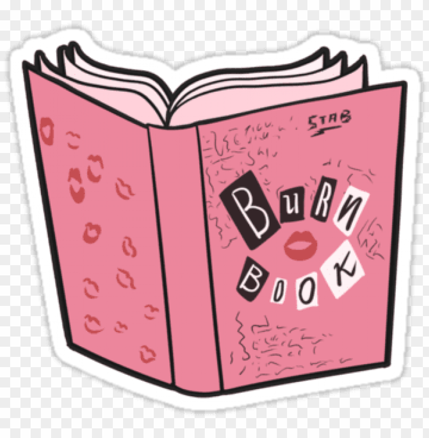 mean girls burn book, laptop stickers, suitcase stickers, - book stickers PNG image with transparent background@toppng.com