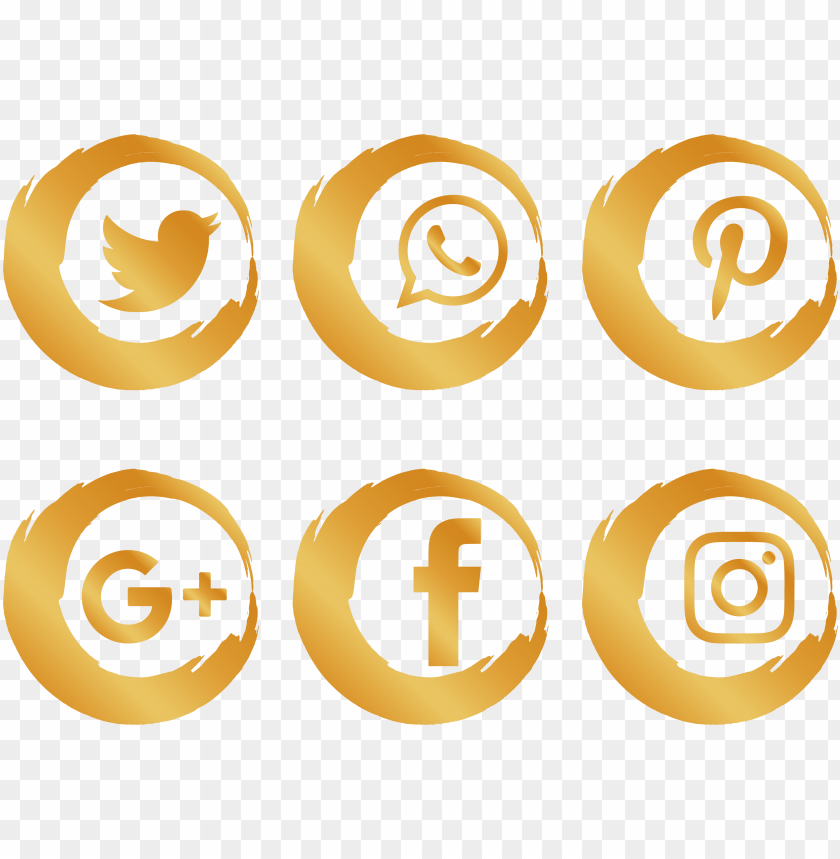 media icon gold brush social network icons clipart gold social media icons PNG transparent with Clear Background ID 205736