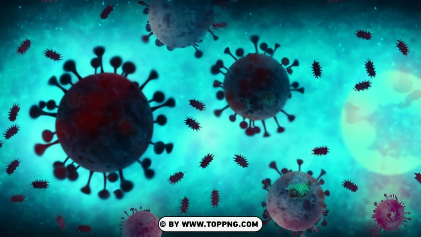 medical illustration virus bacteria and cells in alert background - Image ID 490849