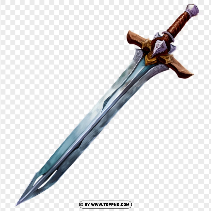 Medieval Sword With Sharp Edges And Engraved Handle PNG Transparent Background