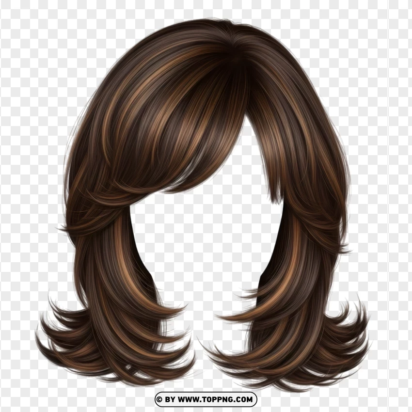 Medium-length layered haircut – brown, light texture