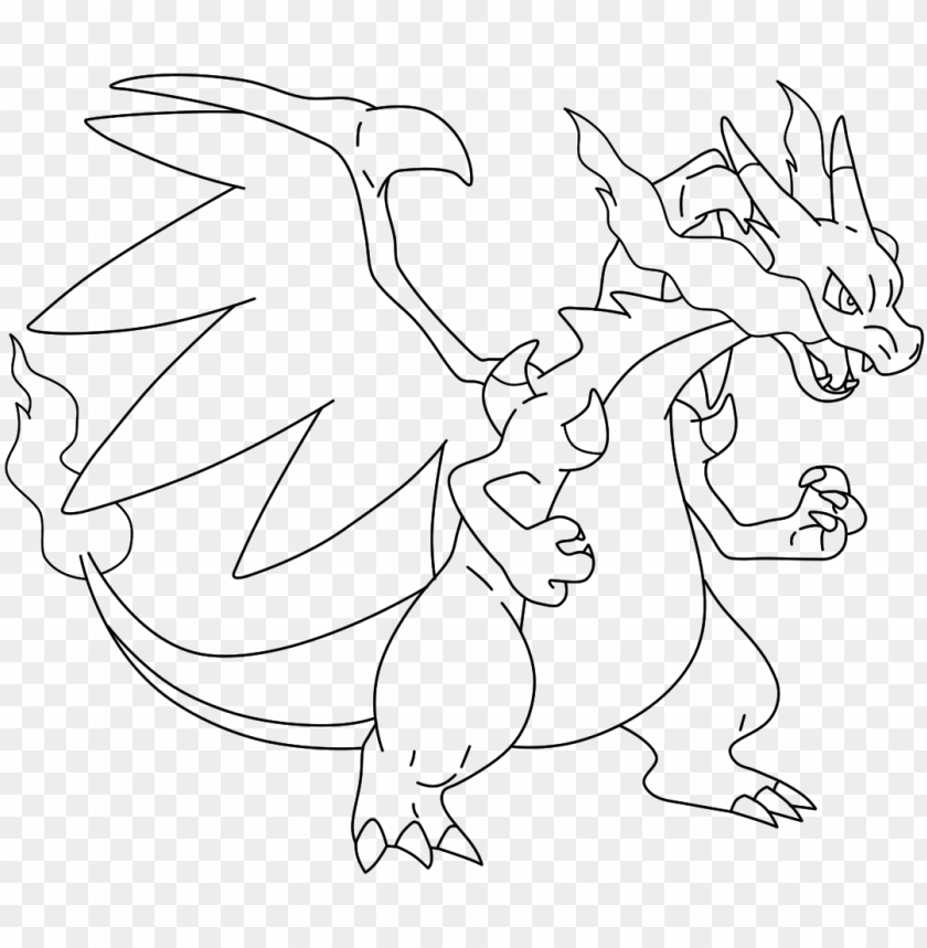 Mega Charizard Drawing Mega Charizard X Colori PNG Image With 