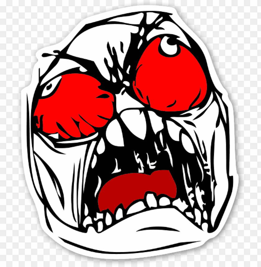 Memes Colorful Rage Face Sticker Rage Png Image With Transparent