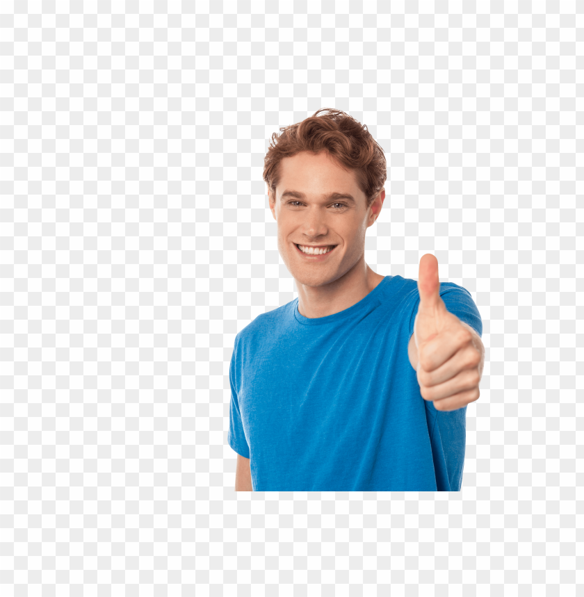 Transparent background PNG image of men pointing thumbs up - Image ID 19718