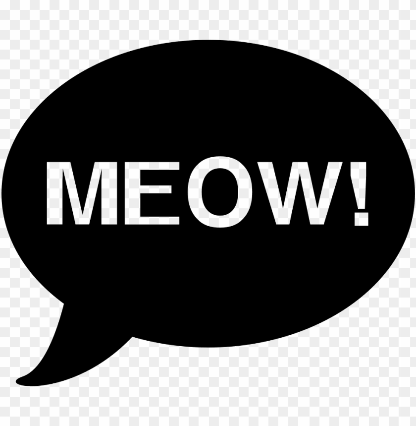 Meow Cat Sound Onomatopoeia In Oval Speech Bubble Comments - Meow Clip Art PNG Transparent With Clear Background ID 228630