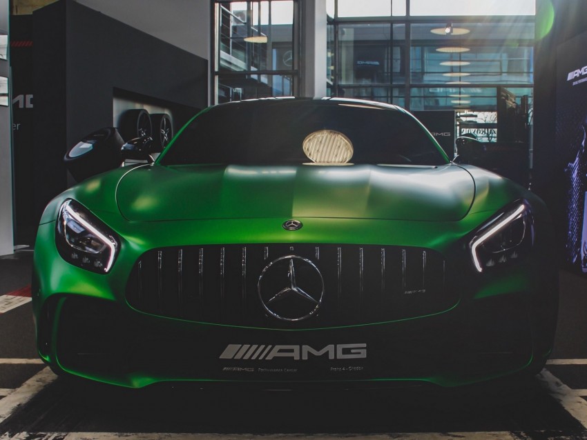 mercedes-amg, mercedes, green, front view