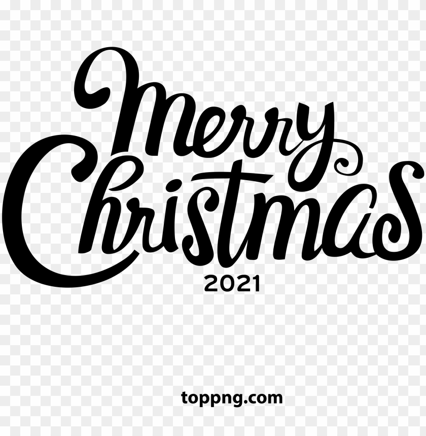 Merry Christmas Black Color PNG Image With Transparent Background