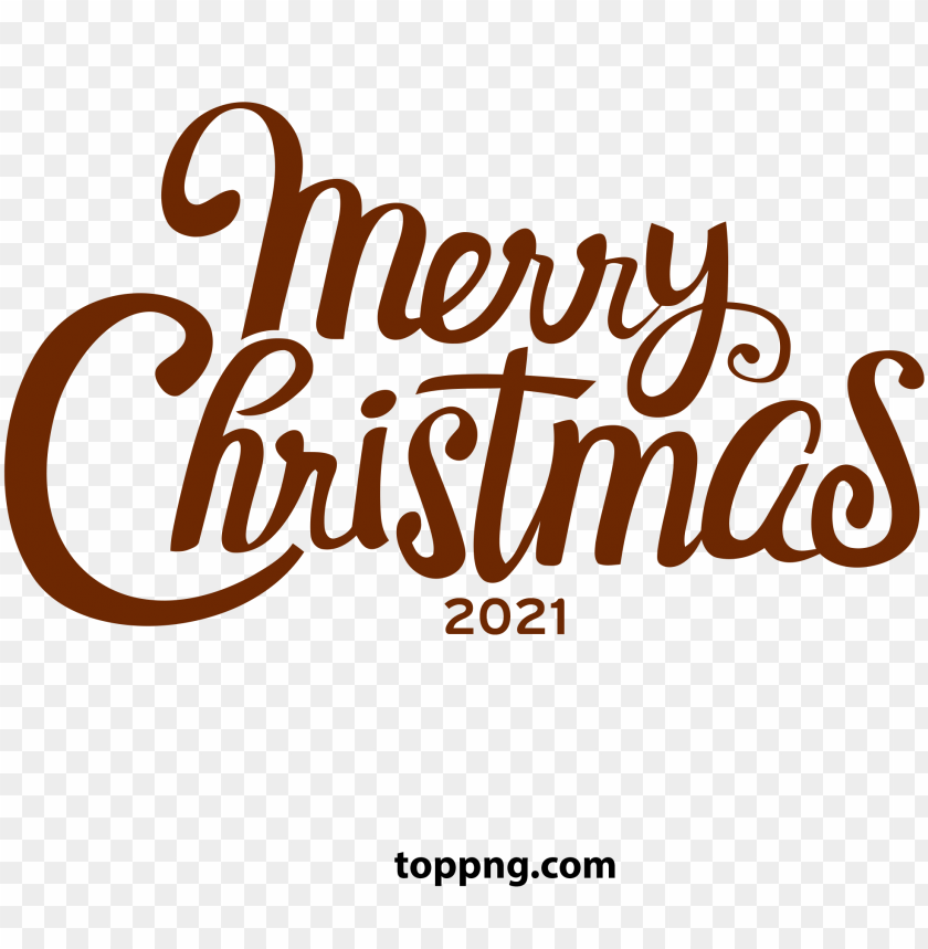 Merry Christmas Brown Color PNG Image With Transparent Background