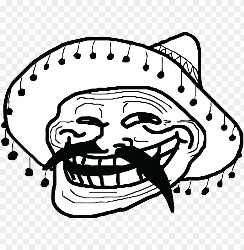 Transparent background PNG image of mexican meme troll face - Image ID 70082