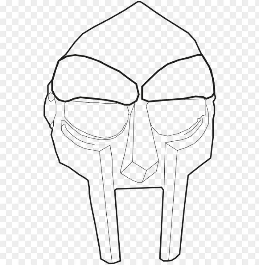 Mf Doom Mask Drawing Black And White PNG Transparent With Clear