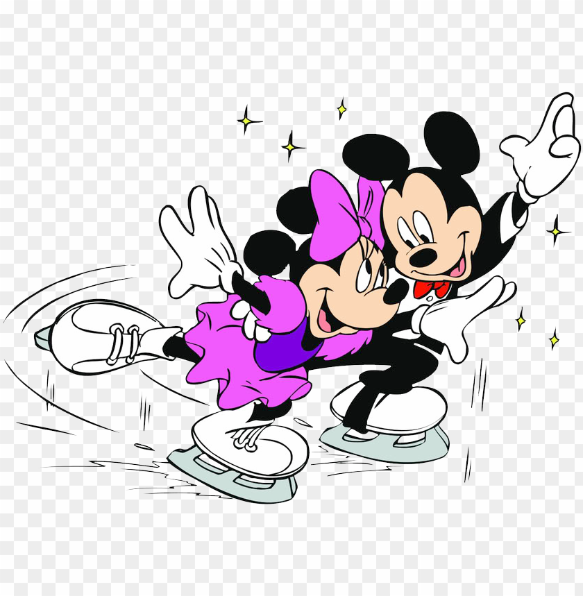 free PNG mickey minnie sports clipart - mickey & minnie mouse ice skati PNG image with transparent background PNG images transparent