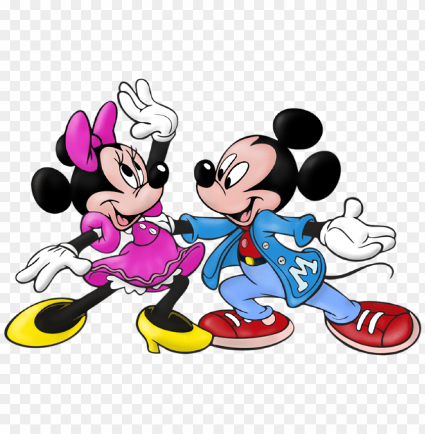 free PNG Download mickey mouse and mini mouse dance transparent cartoon clipart png photo   PNG images transparent