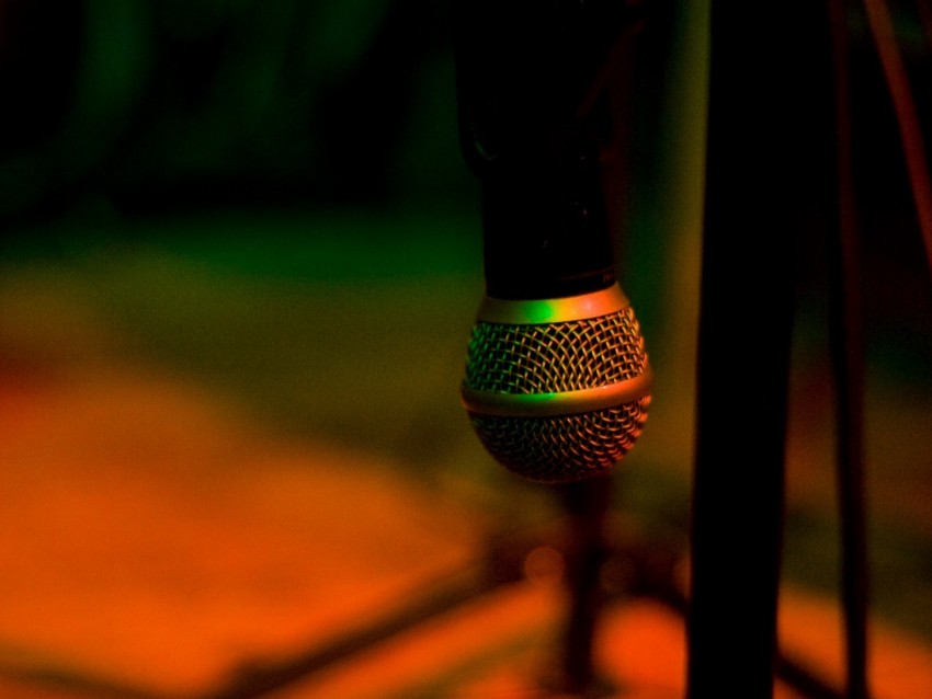 microphone, music, stage, stand, wires