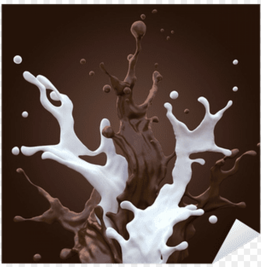 Milk And Chocolate Cacao Fountain Splash Sticker - Milk PNG Image With Transparent Background