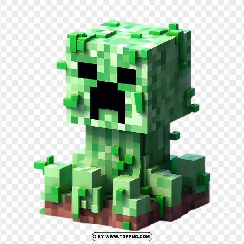 Minecraft Creeper Standing Ready To Explode PNG Transparent Background