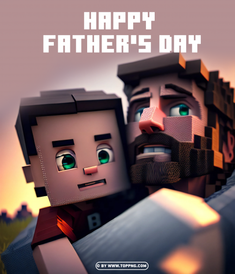 Minecraft Poster Design Father Hugging His Son Fathers Day Background