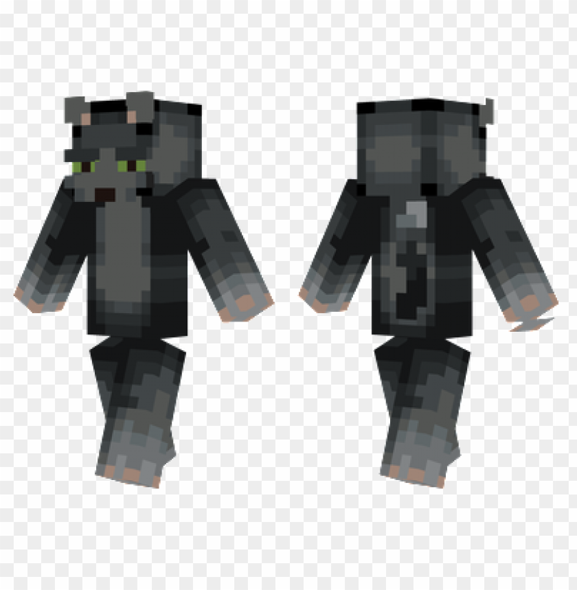 minecraft skins black cat skin PNG image with transparent background.
