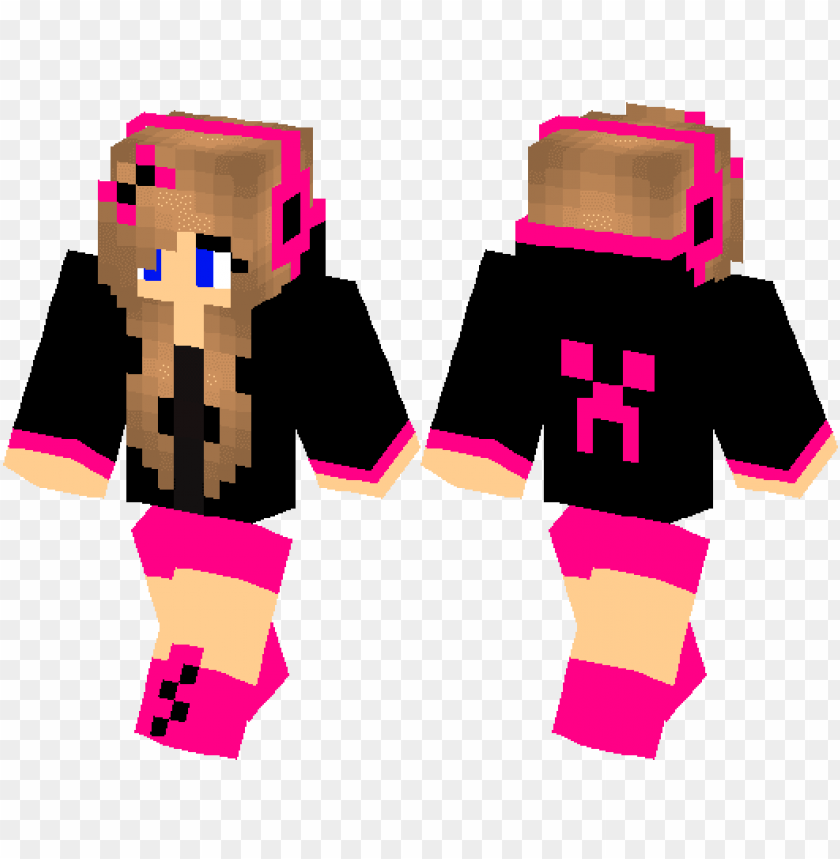 Minecraft Skins Pink Creeper Girl Png Image With Transparent