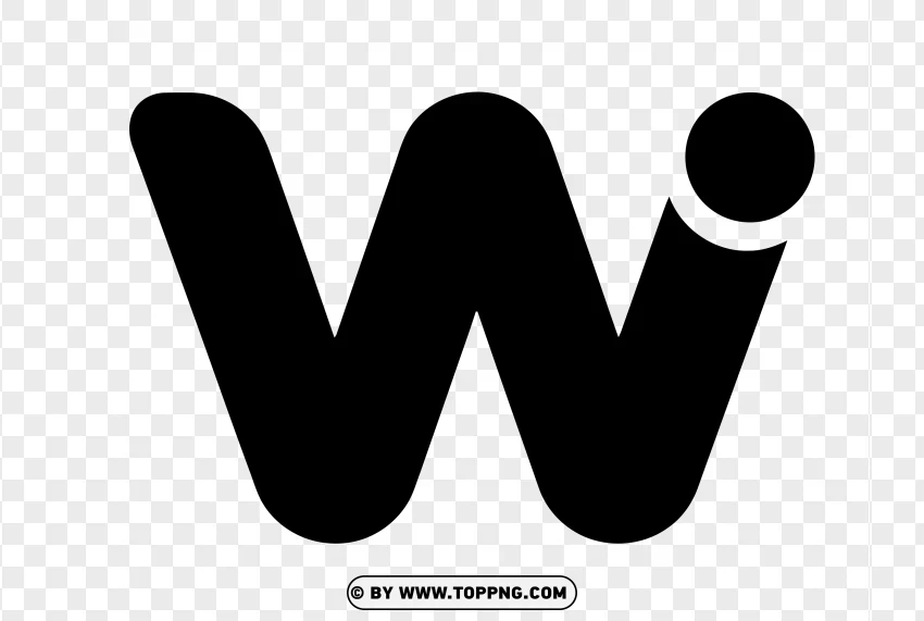 Minimal Black W Logo With Clean Accent PNG Transparent Background