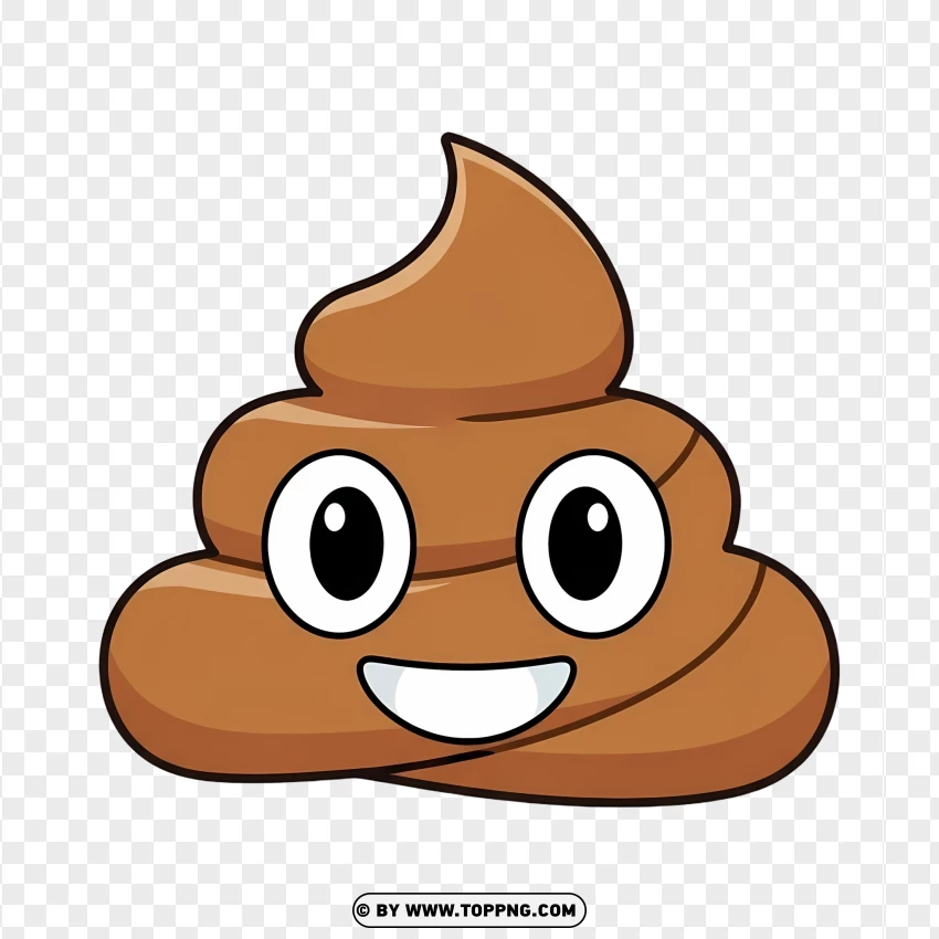 Minimal Cartoon Poop Emoji Graphic PNG Transparent Background