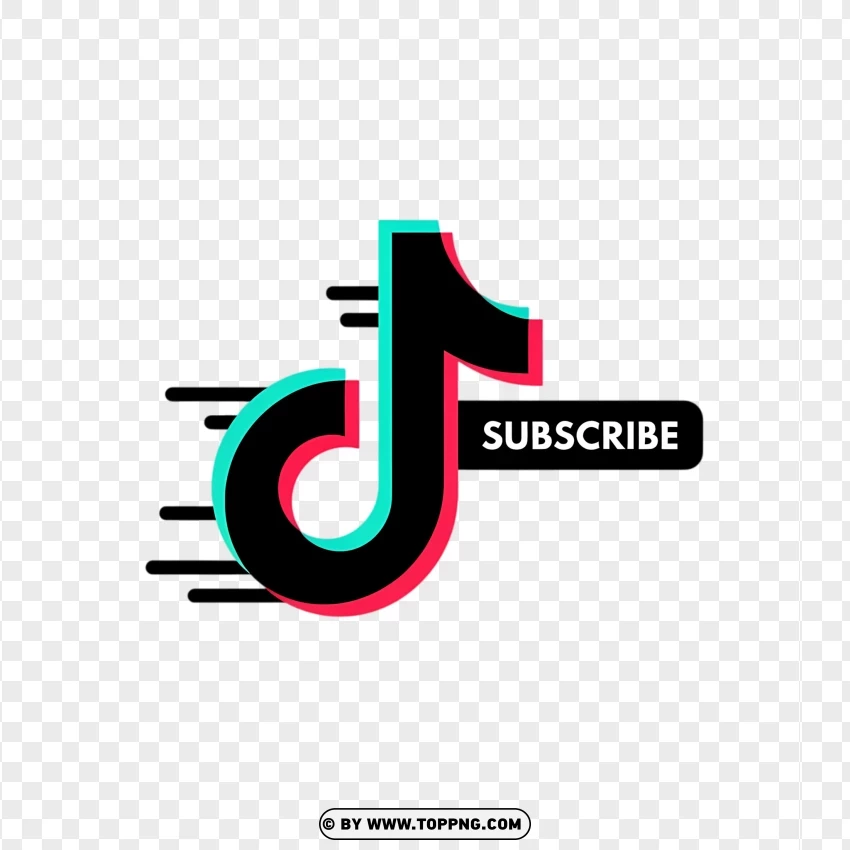 Minimal Tiktok Subscribe Icon PNG Transparent Background