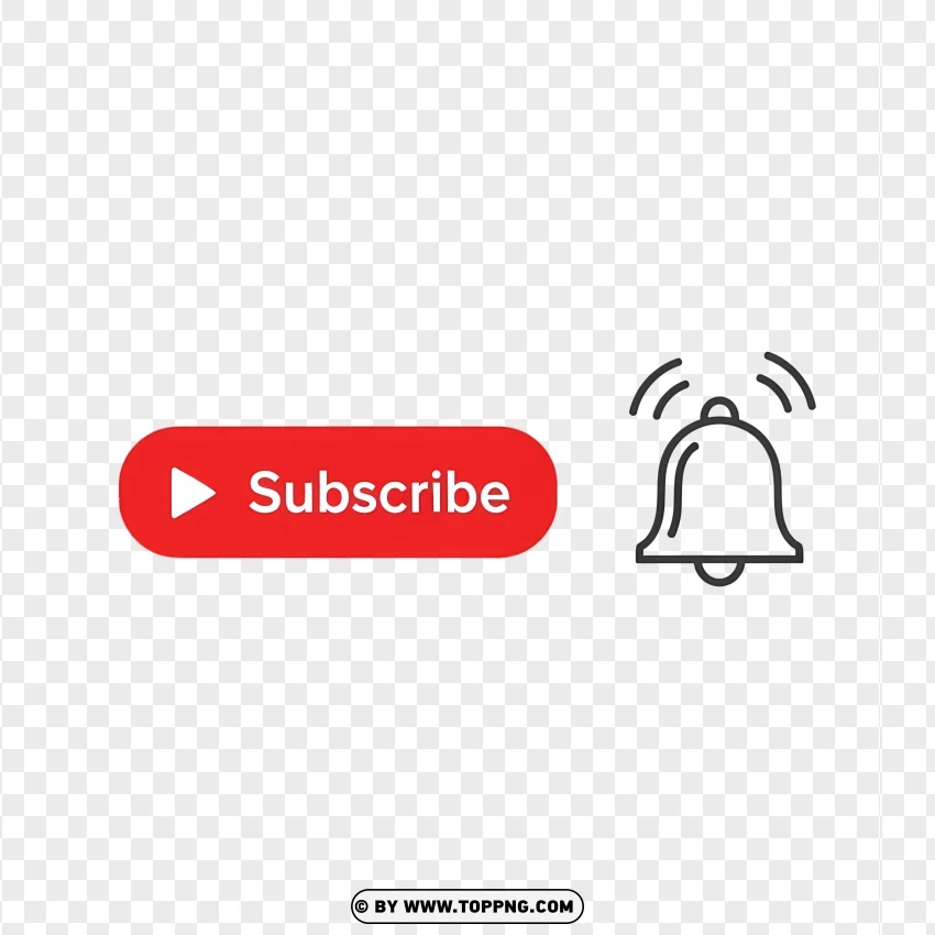 Minimal Vector Youtube Subscribe Logo PNG Transparent Background