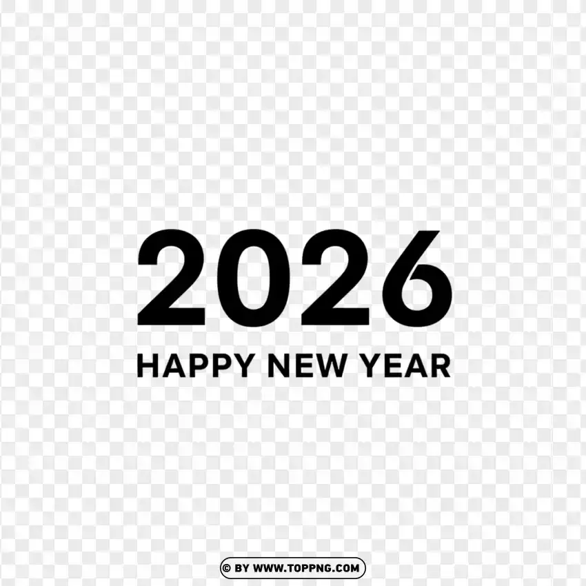 Minimalist Black 2026 Design On White PNG Transparent Background