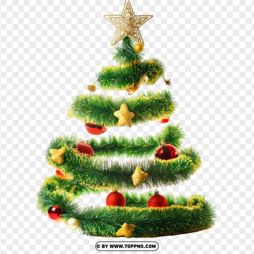 Minimalist Green Christmas Tree Clipart With Spiral Design PNG Transparent Background