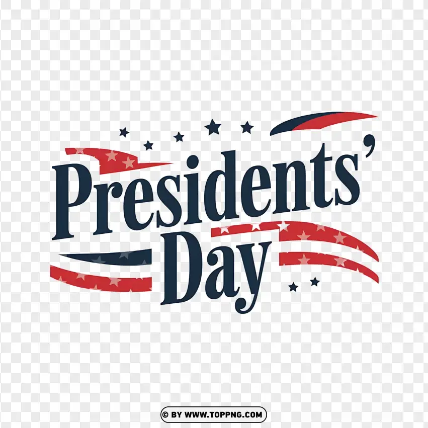 Presidents Day Elegant Black Typography Design PNG Transparent Background