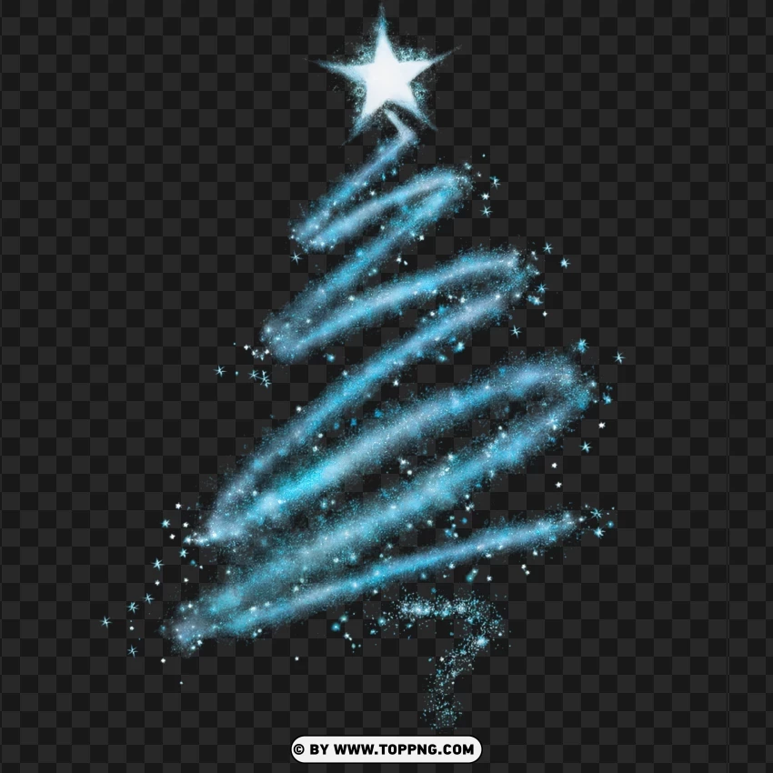 Minimalist Starry Christmas Tree With Light Glow PNG Transparent Background