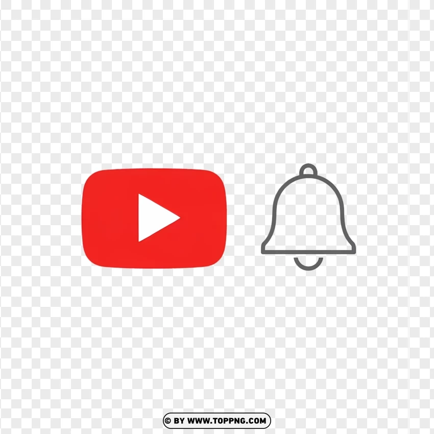 Minimalist Youtube Logo And Alert Icon PNG Transparent Background