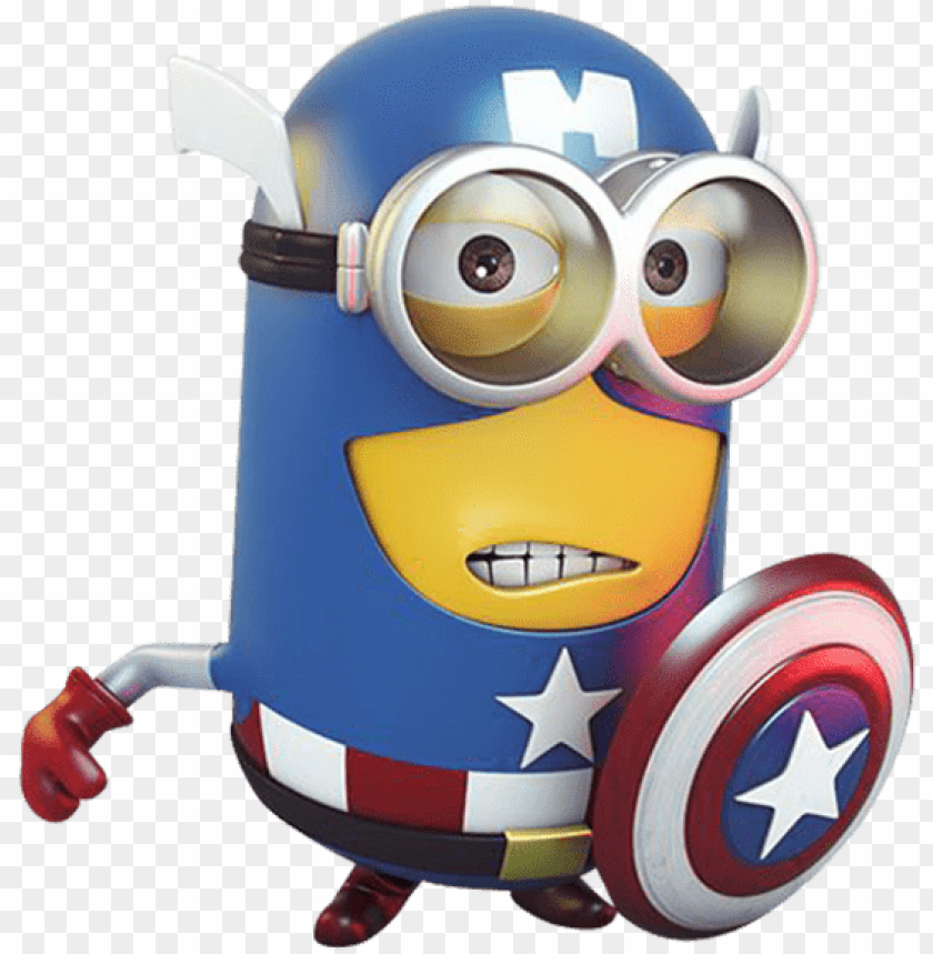minion captain america png - captain minio PNG image with transparent background@toppng.com