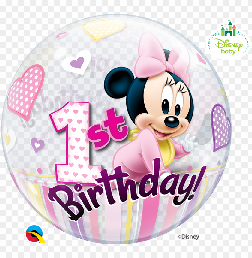 free PNG minnie 1st birthday bubble new - minnie mouse 1st birthday bubble balloon 22 PNG image with transparent background PNG images transparent