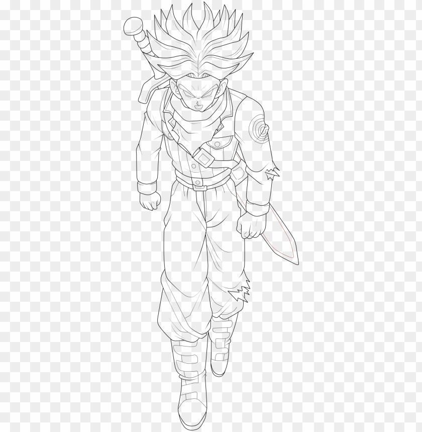 Mirai Trunks Super Saiyan Rage Lineart By Chronofz - Trunks