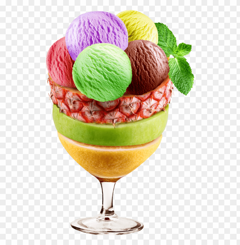 Mixed Ice Cream In Sundae Cup PNG Images With Transparent Backgrounds - Image ID 13496