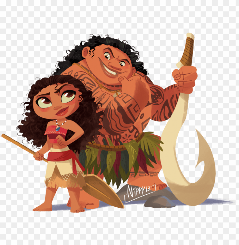 Moana Transparent Cute Moana And Maui Chibi Png Image With Transparent Background Toppng