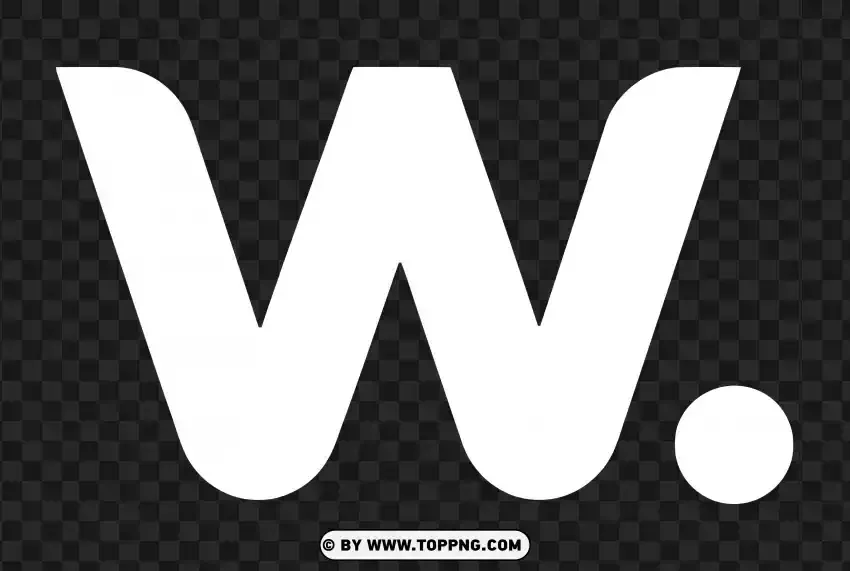 Modern Black W Logo With Simple Circle Accent PNG Transparent Background