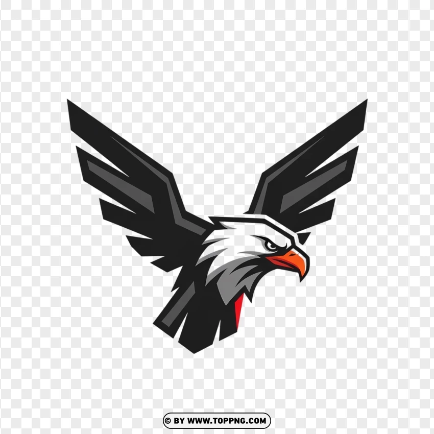 A modern vector design of a flying eagle, emphasizing its head and wings.
