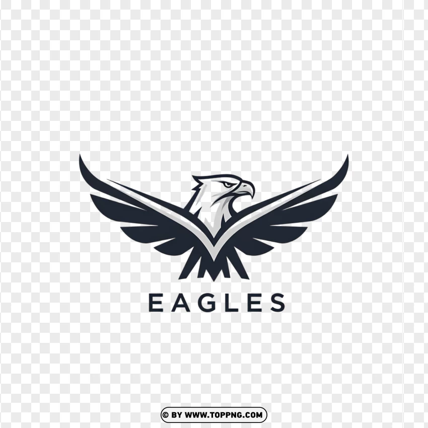 A modern flat logo of an eagle's body in flight, with 'Eagles' text on the side.