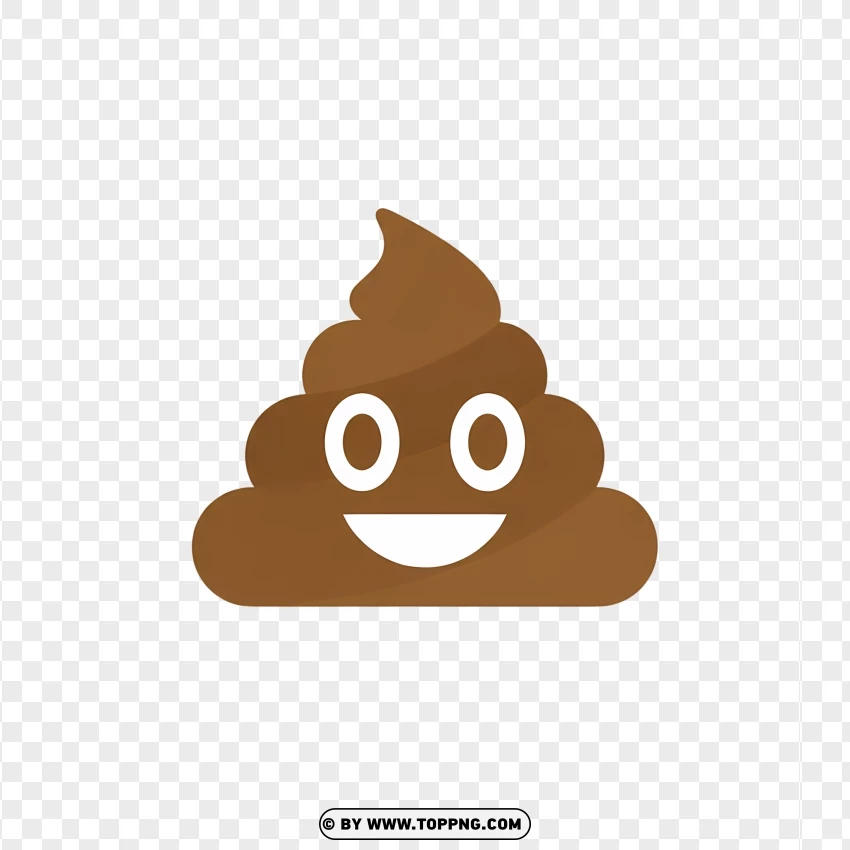 Modern Flat Poop Emoji Icon PNG Transparent Background