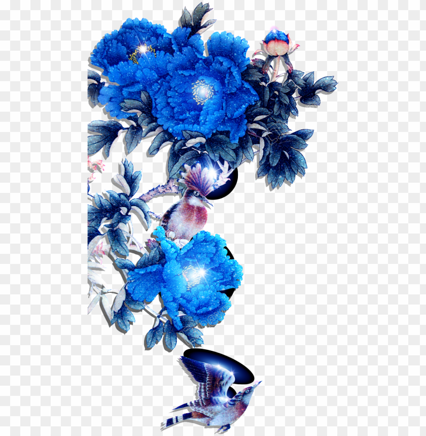 modern hand painted flowers no background flowers blue PNG transparent with Clear Background ID 181882