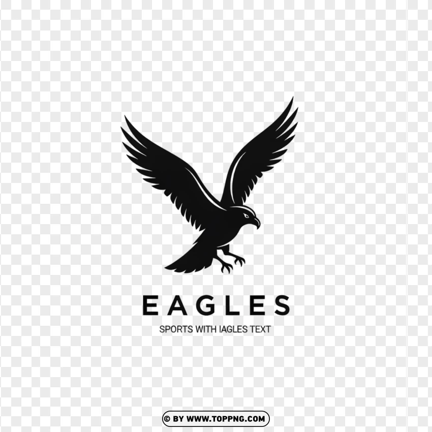 A modern flat sports logo of a flying eagle with the word 'Eagles' below it.