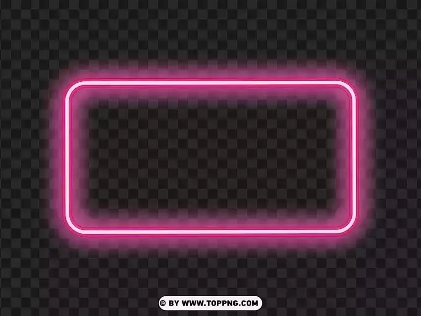 Modern Red Neon Frame On PNG Transparent Background