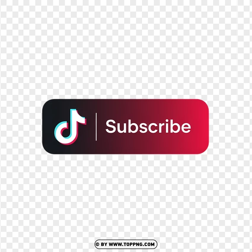 Modern Tiktok Subscribe Badge PNG Transparent Background