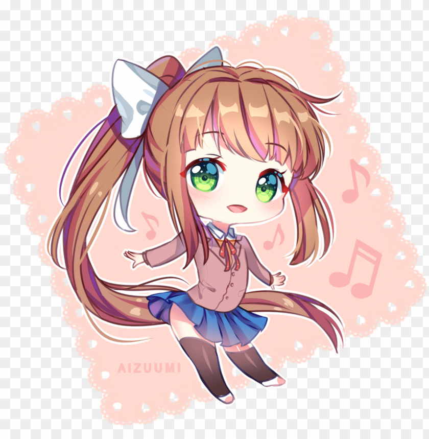 Free Download HD PNG Monika Just Monika Chibi Fanart Ddlc Doki Doki