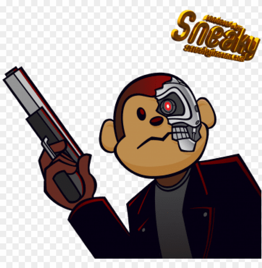 monkey clipart gangster - monkey animated with gu PNG image with  transparent background | TOPpng