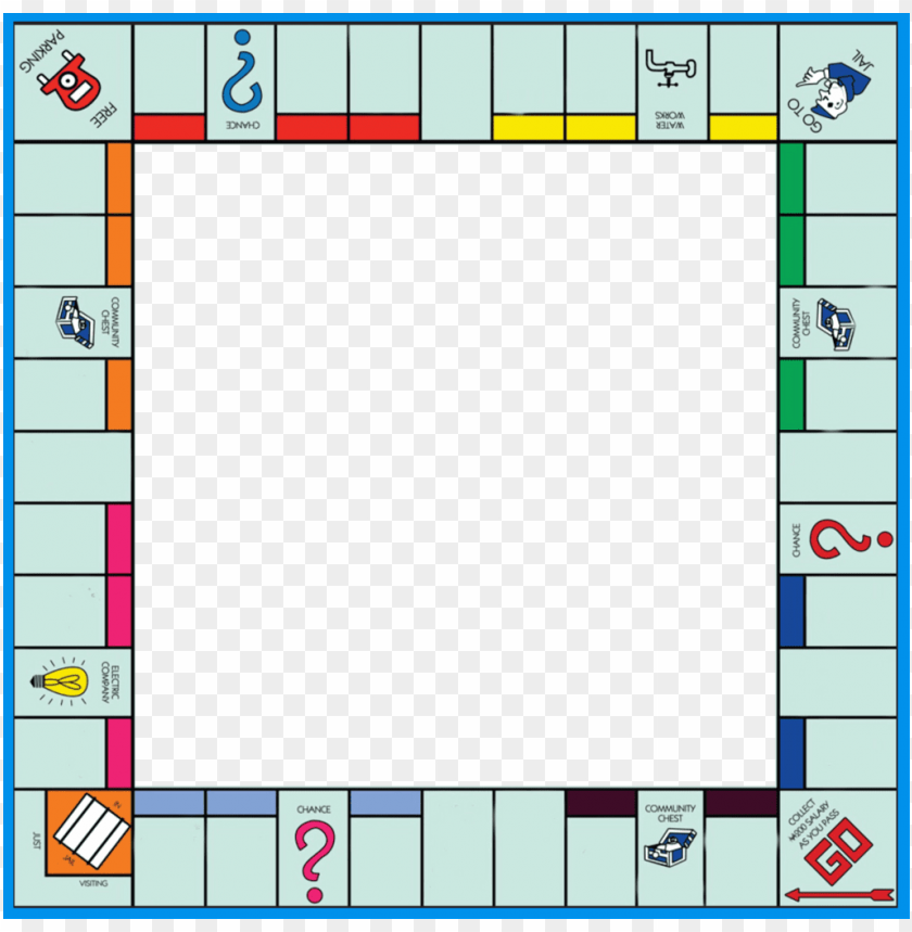 Monopoly Blank Frame Photoframe Game Gameboard Boardgam Blank Monopoly Board PNG Image With Transparent Background